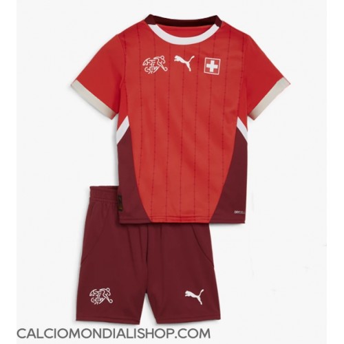 Maglie da calcio Svizzera Prima Maglia Bambino Europei 2024 Manica Corta (+ Pantaloni corti)